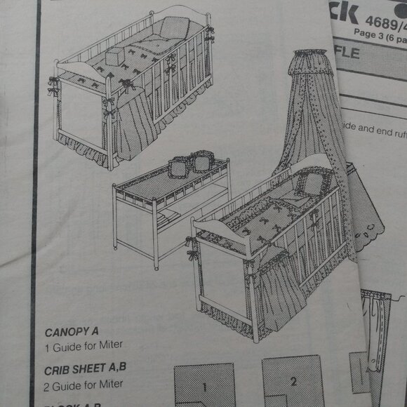 Vintage Baby Nursery Sewing Pattern Butterick 4689 UNCUT Retro 1980s - Picture 10 of 10